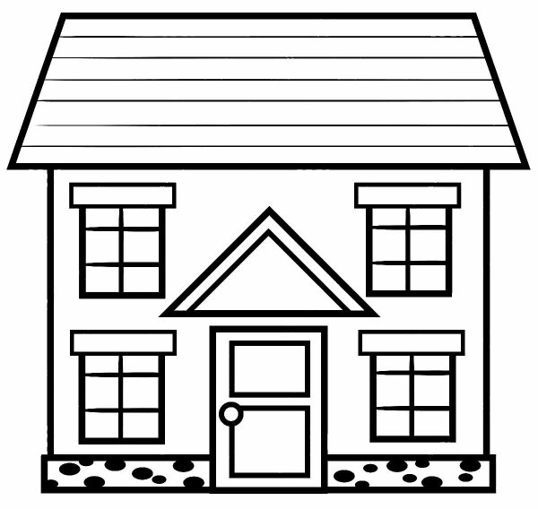 Дом с окнами раскраска для детей