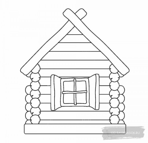 Изба раскраска для детей