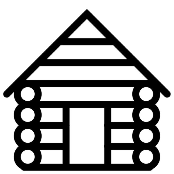 Значок деревянный домик