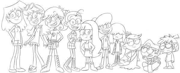 Раскраска мой шумный дом вся семья