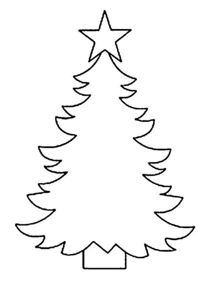 Трафарет елки для вырезания