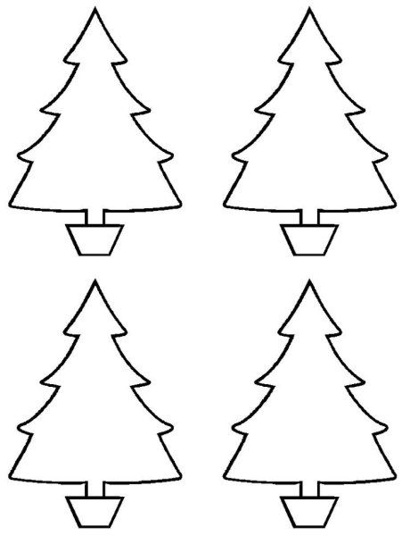 Елочка трафарет для детей