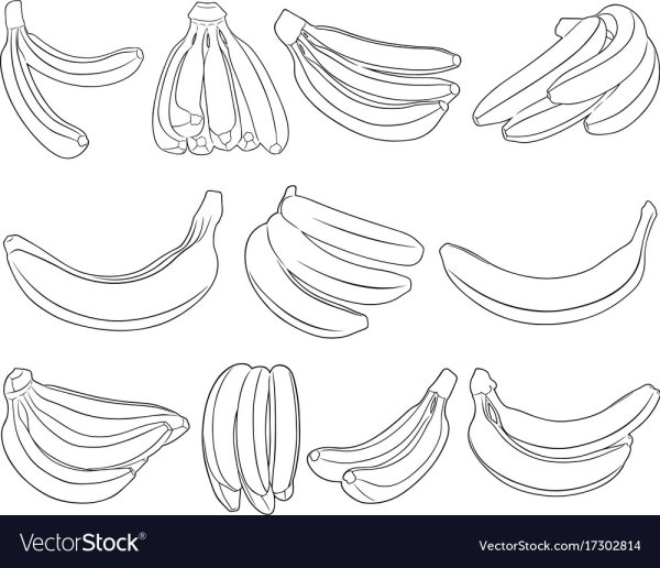Раскраска много бананов для детей