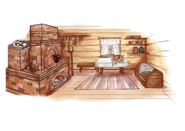 Внутреннее убранство русской избы