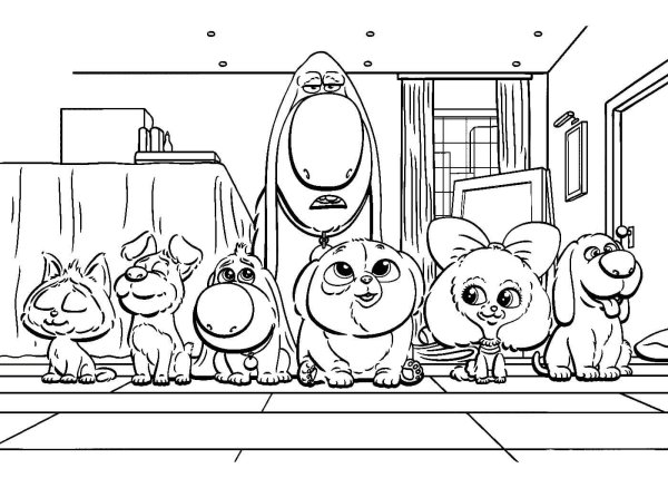 Раскраска Тайная жизнь домашних животных Хлоя