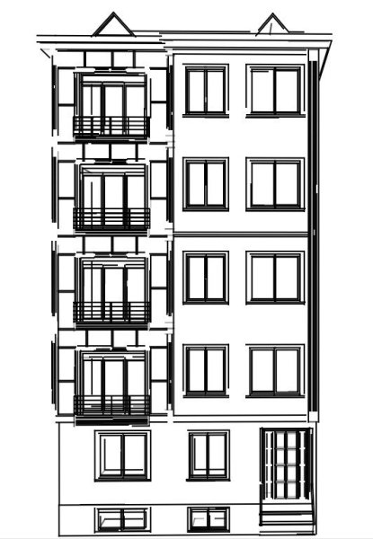 Рисование многоэтажного дома