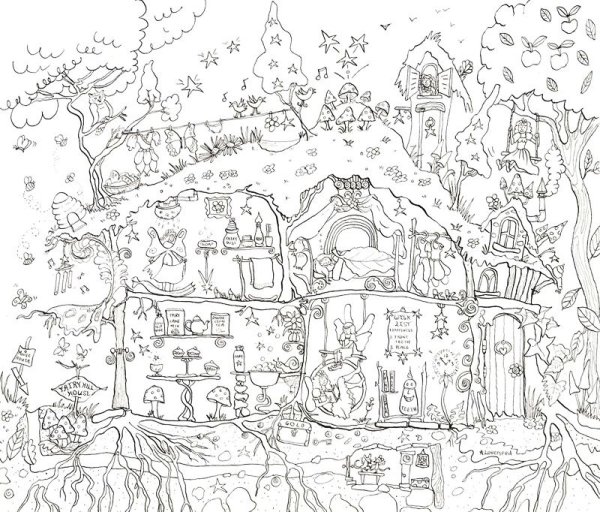 Раскраска по номерам домик