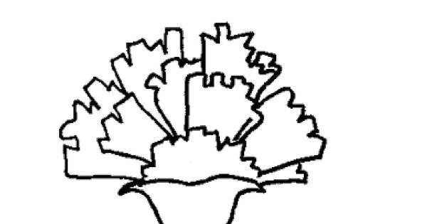 Гвоздика бутон трафарет