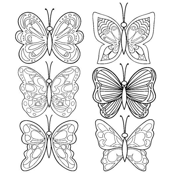 Раскраски бабочки маленькие для вырезания
