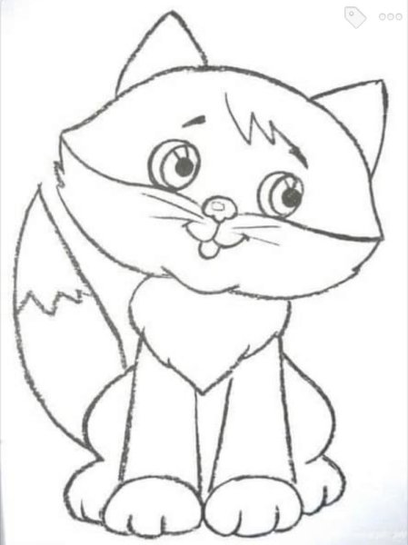 Раскраска картинки котенок для садика