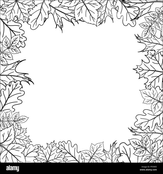 Осенняя рамка для раскрашивания