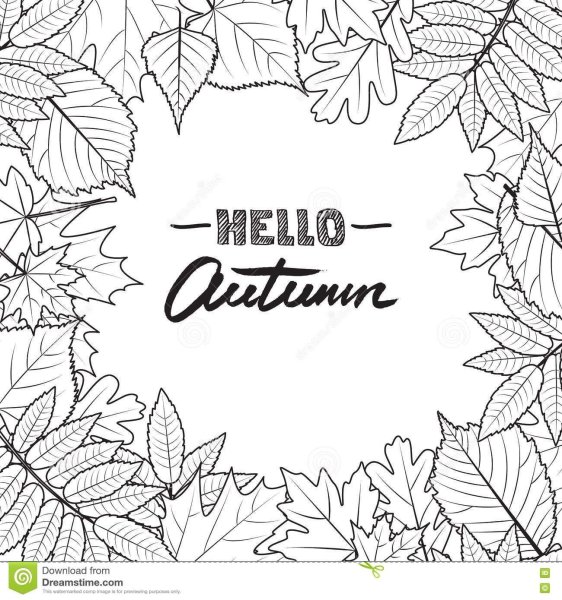 Рисунок осень черно белый