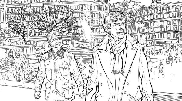 Раскраски Шерлок Холмс и доктор Ватсон