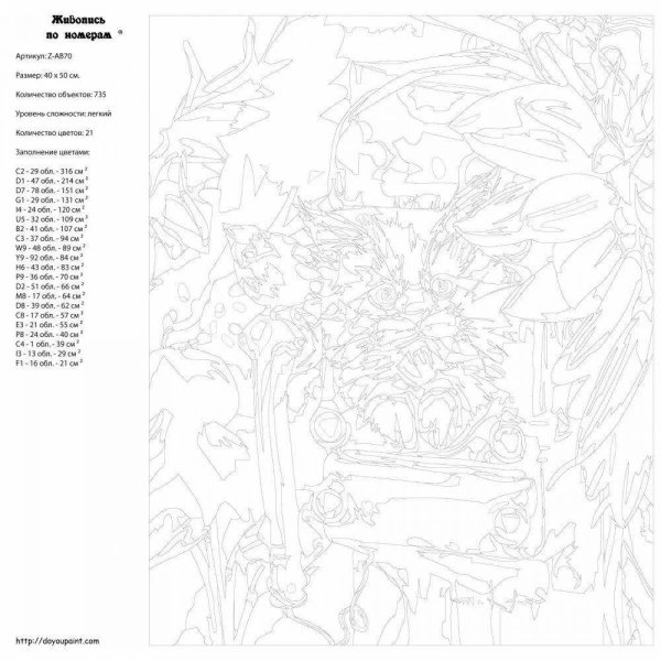 Раскраска по номерам на холсте