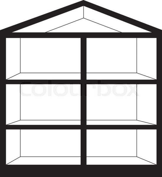 Раскраска дом без мебели