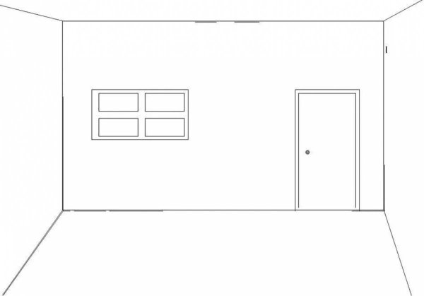 Раскраска комната без мебели