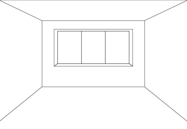 Раскраска комната без мебели