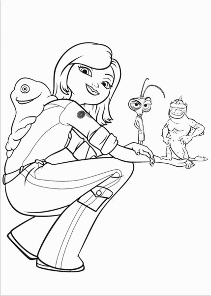 Монстры против пришельцев раскраска Сьюзан