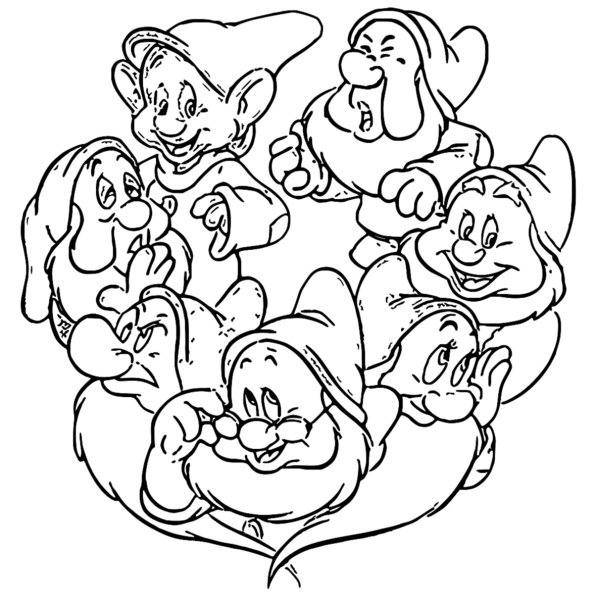 7 Гномов раскраска для детей