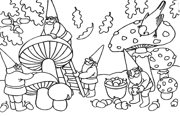 Гномик раскраска для детского сада