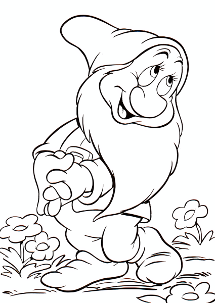 Гном Скромник раскраска