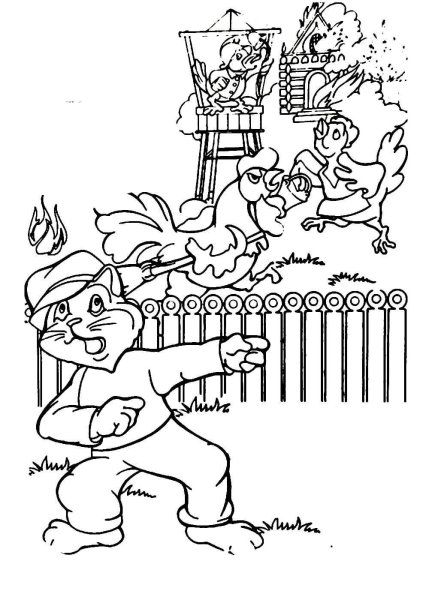 Раскраска к сказке Кошкин дом