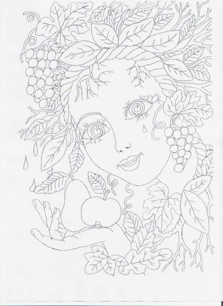 Раскраска портрет осени для детей