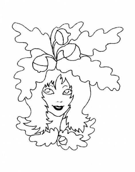 Раскраска девушка осень