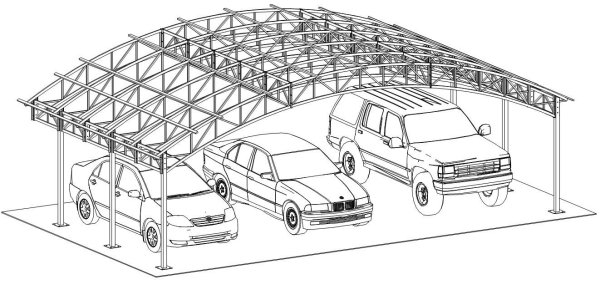Эскизы навесов для автомобилей
