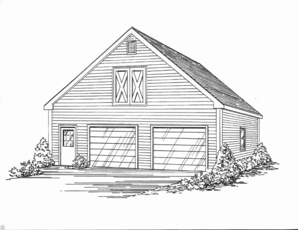 Дом с гаражом раскраска