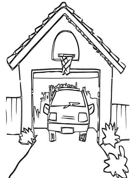 Гараж раскраска