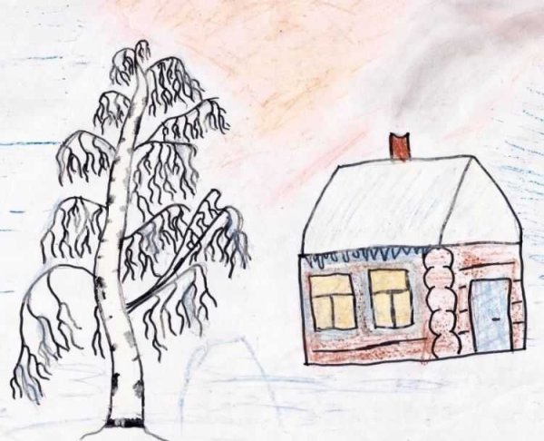 Зимние рисунки карандашом для срисовки