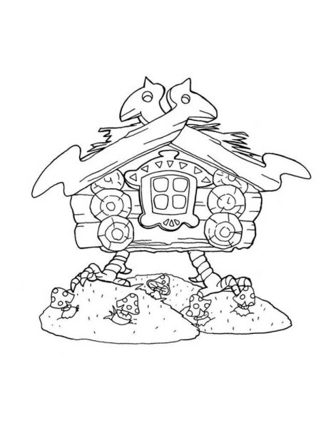 Лубяная избушка раскраска