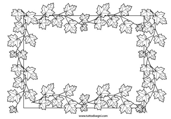Осенняя рамка черно белая