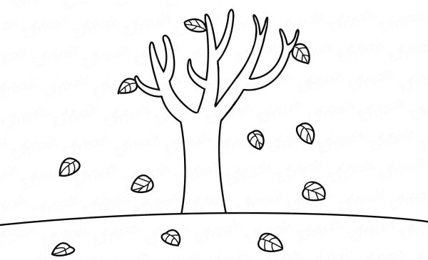 Листья падают с дерева рисунок