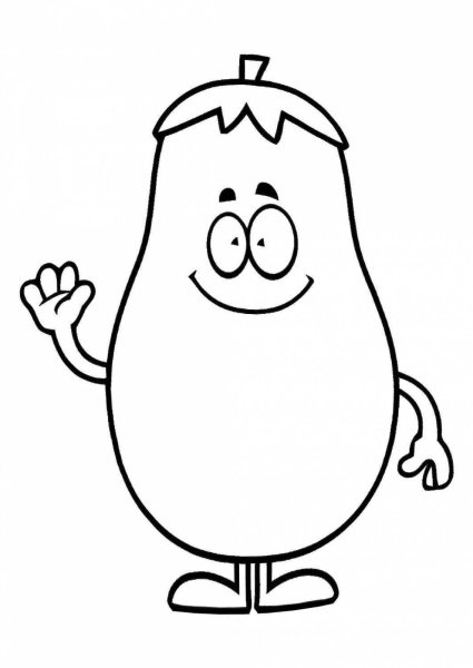 Баклажан раскраска для детей