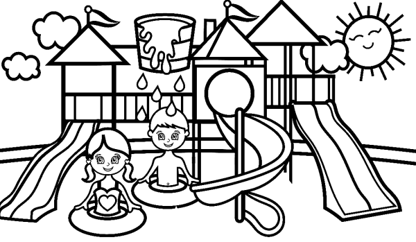 Аквапарк раскраска для детей