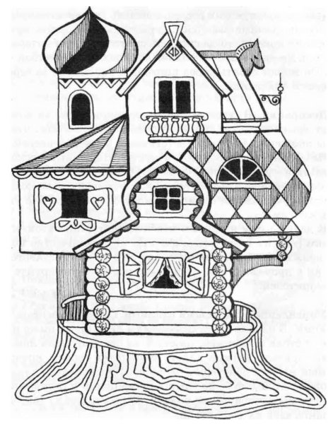 Теремок сказка раскраска домик