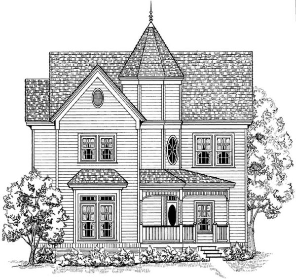 Эскиз дома в викторианском стиле