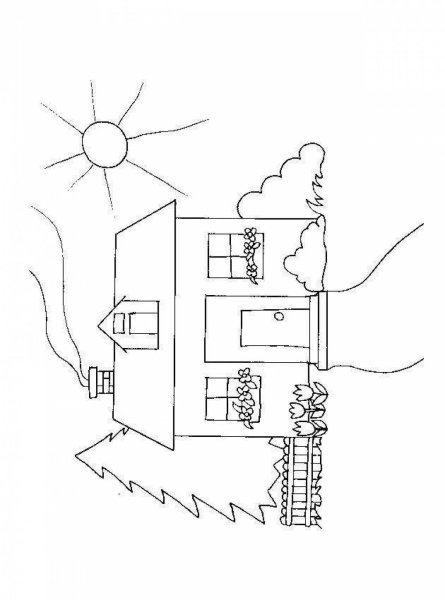 Раскраска сосед домик