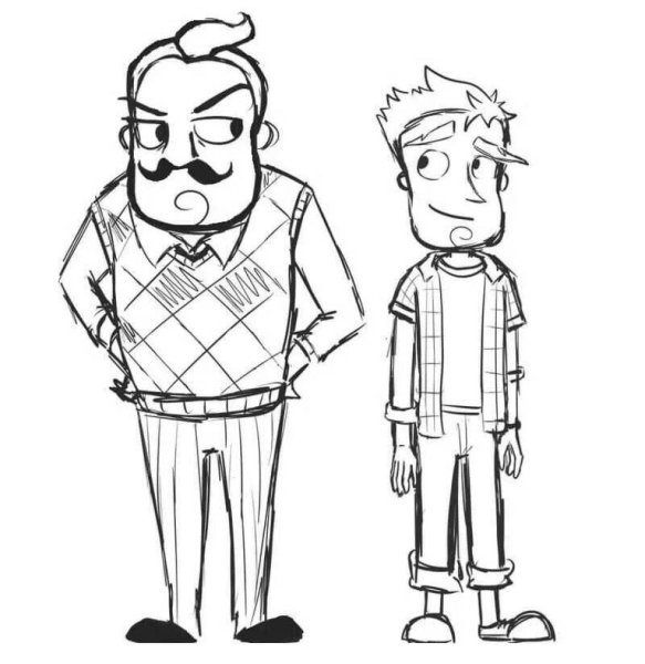 Привет сосед раскраска