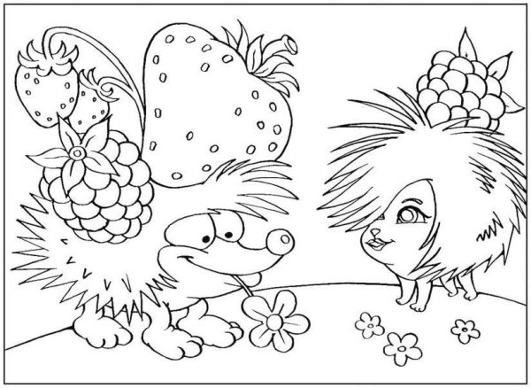 Раскраски для девочек Ежик