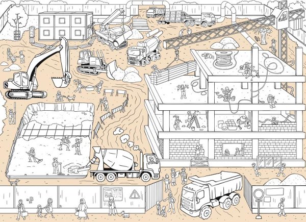 Раскраска строительная площадка