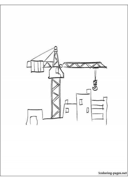 Башенный кран раскраска