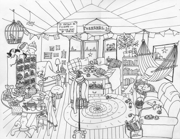 Раскраска комната