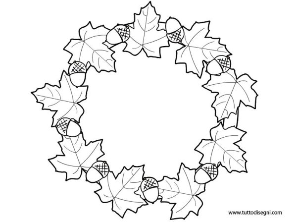 Осенний венок раскраска