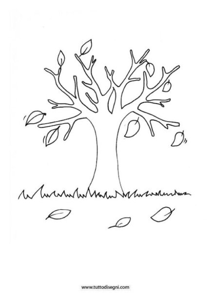 Осеннее дерево раскраска для малышей