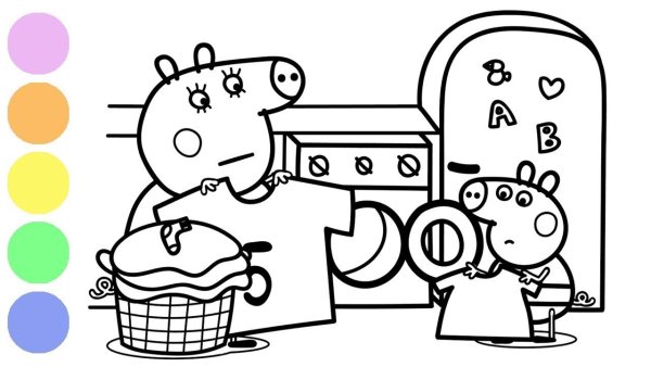 Раскраска. Свинка