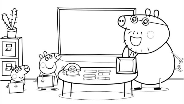 Раскраска дом Пеппы