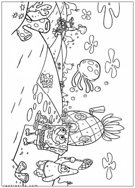 Раскраска губка Боб бикини Боттом